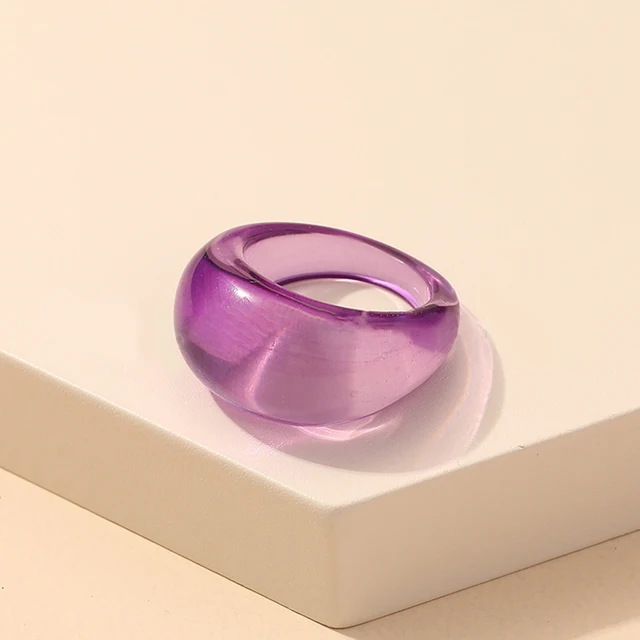 Bagues rondes Vintage en acrylique coloré coréen pour femmes, grand anneau de doigt Kpop pour filles, Punk en résine, bijoux à la mode, nouvelle collection
