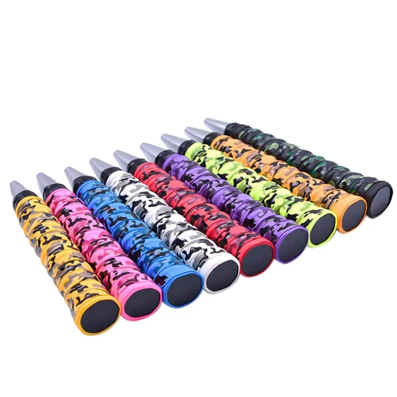 2PCS Absorb Sweat Racket Anti-slip Tape Handle Grip Overgrips Tennis Badminton Camouflage Wrapping Skidproof Sweat tennis overgrip,tennis accessories,racket grip,sticky overgrip,racket grip tape,racket overgrip,tennis racket tape,anti slip grip strap