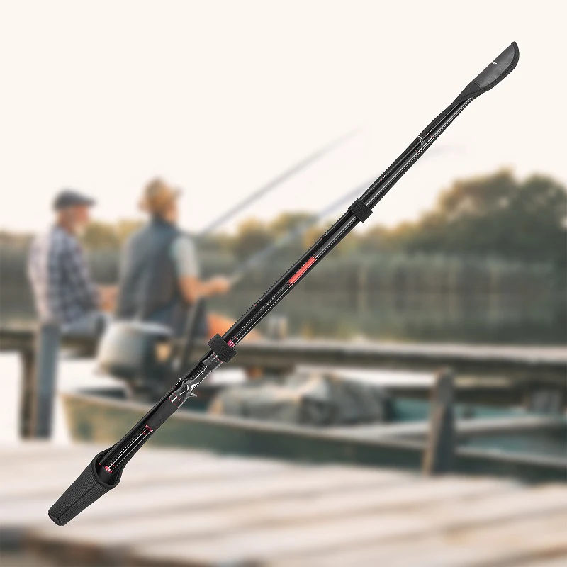 Pullther 플라이 낚시대 보호 외장 케이스 홀더 조정 가능한 길이 로프 스트랩 태클 폴 보관 커버 휴대용 도구