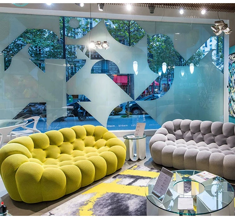 Description Picture 5 of itempuff living room Sofa Fabric Velvet couches luxury living room sofas lounges modern simple curved slaapbank home furniture XYLRS