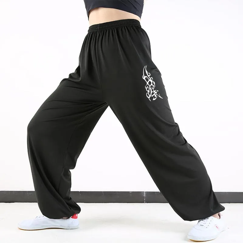 Martial Art Trousers Tai Chi Trousers Thickened Plush Tai Chi Pants Embroidered Martial Arts Training Pants Lantern Taekwondo Karate Judo Kung Fu Trouser Winter