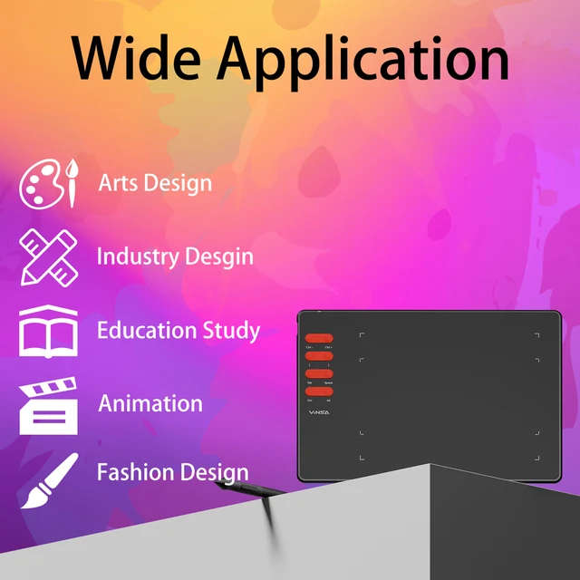 Graphics Drawing Tablet 7.6 x 5.6in Digital Art Tablet Supports 16384 Levels with 8 Hot Keys and Battery-free Pen for Art Paint 2