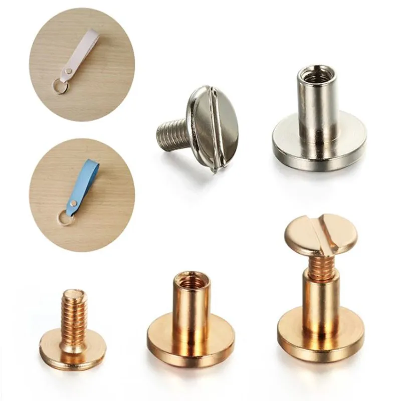 20sets D4(M3) slotted Metal Binding Belt Chicago Screws Studs