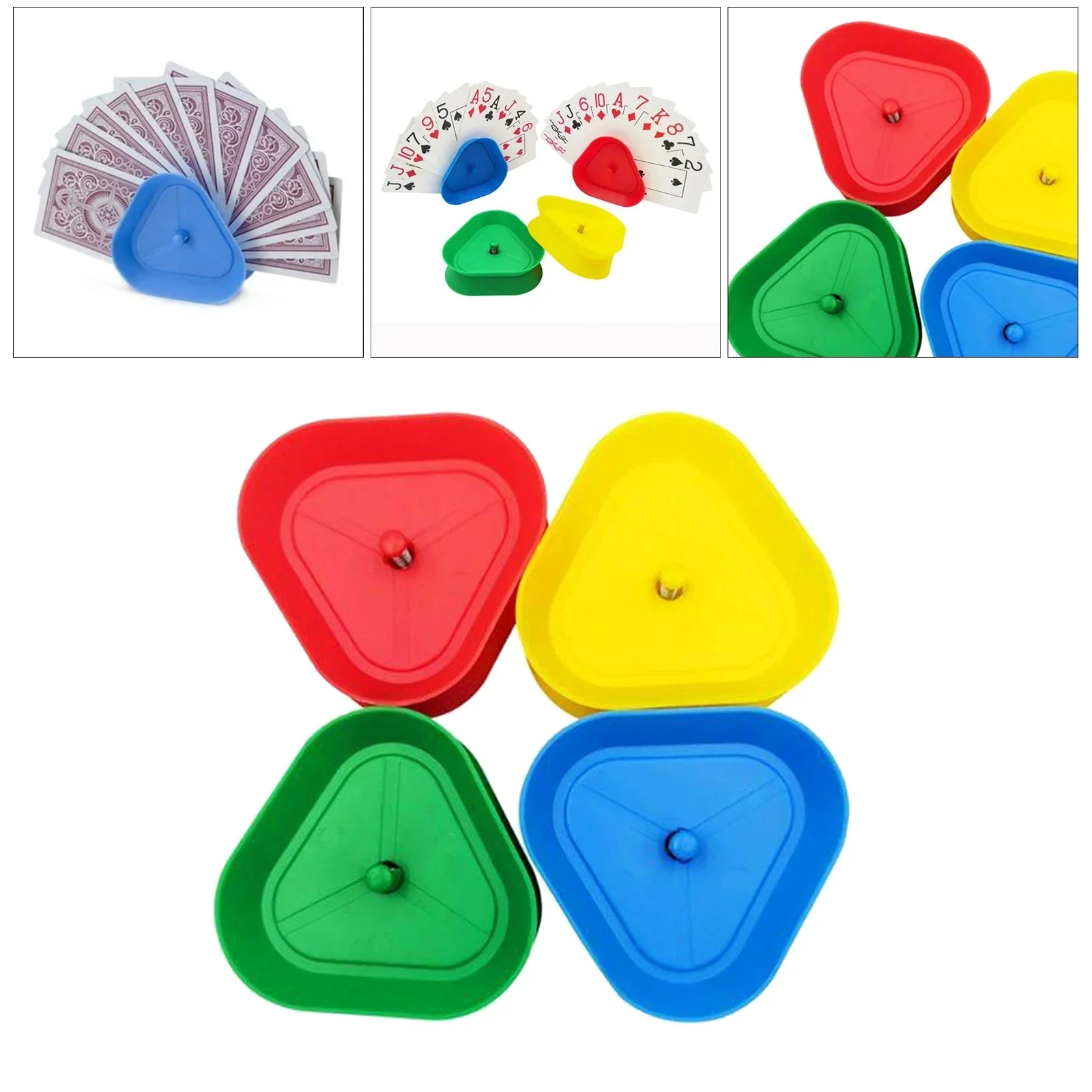 Playing cards 2/4PCS set triangle hands-free holder