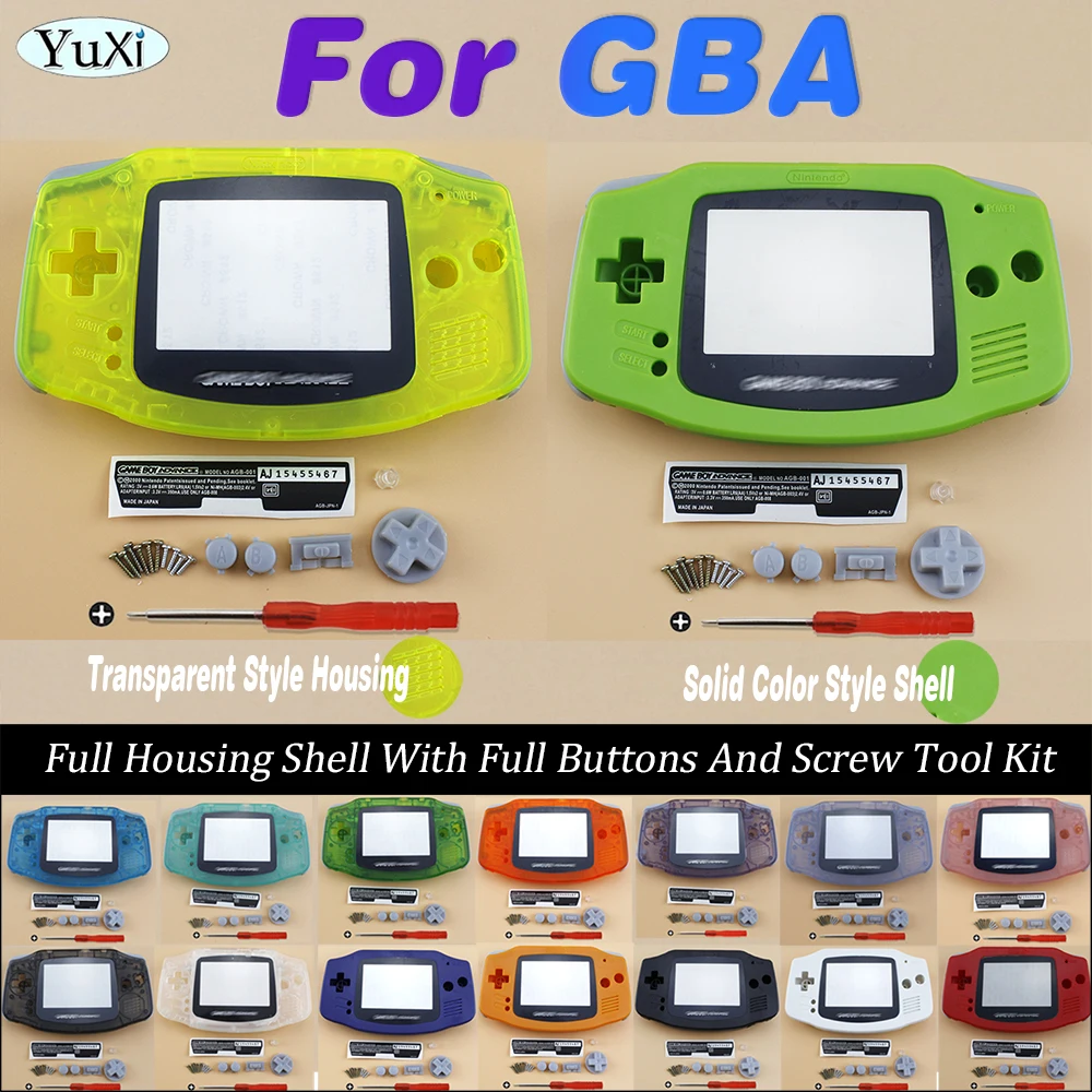 

Full Housing Shell For GBA Hard Case Cover & Screen Lens LR Trigger Buttons Replacement Kit For Nintend Gameboy Advance Console