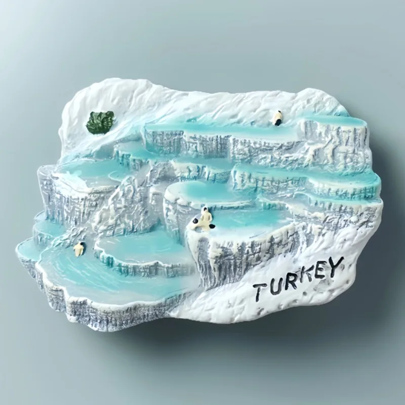 

Turkey Travelling Souvenirs Pamukkale Fridge Magnets Hot Spring Vacation Resorts Fridge Magnetic Stickers Wedding Gifts Decor