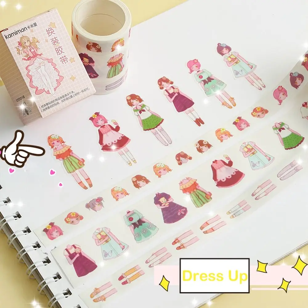 

Aesthetic Hand Account DIY Decorative Stickers Beauty Dress Up Tape Stickers Lovely Little Girl Stickers Stationery Stickers