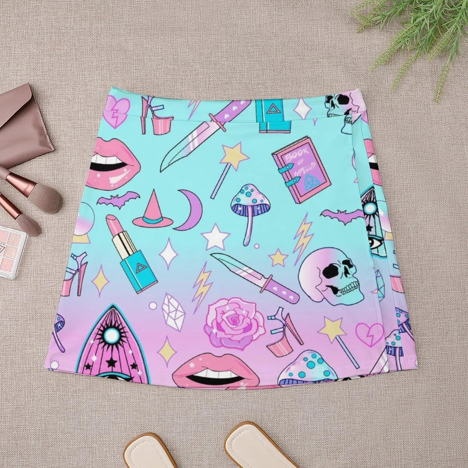 Girly Pastel Witch Goth Pattern Mini Skirt Miniskirt woman Clothing