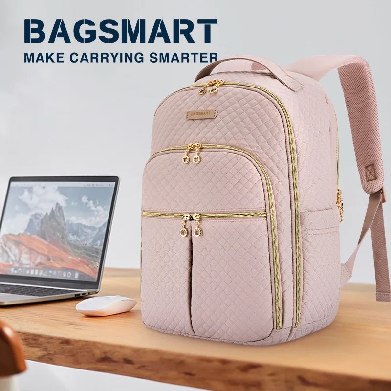  BAGSMART 17.3/15.6 Inch Laptop Bag, Briefcase for Women  Computer Messenger Bag Office Travel Business, Pink : Electronics