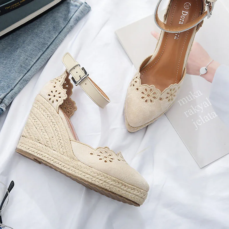 Comemore Women's Casual Summer Platform Pumps Shoes Women Sandals Heels 2023 Wedge Heel Woman Comfortable Sandalias De Mujer 34