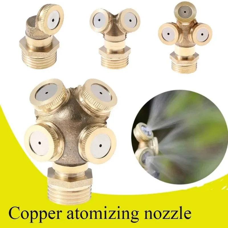 1/2" Misting Nozzle Brass Atomizing Spray Fitting Nebulizer Hose Connector Water Sprinkler Adjustable Garden Lawn Irrigation 1Pc hose connector garden sprinkler irrigation sprinklers pressure washer nozzle garden irrigation nozzle drip irrigation sprinklers garden sprayer nozzles irrigation fittings