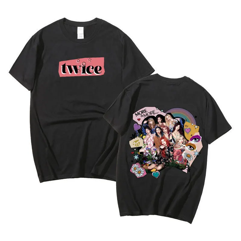 

TWICE T Shirt Kpop Fashion 100% Cotton T-shirt Women Men Street Hip Hop Y2k Tops Harajuku High Quality Summer Short Sleeve Tee