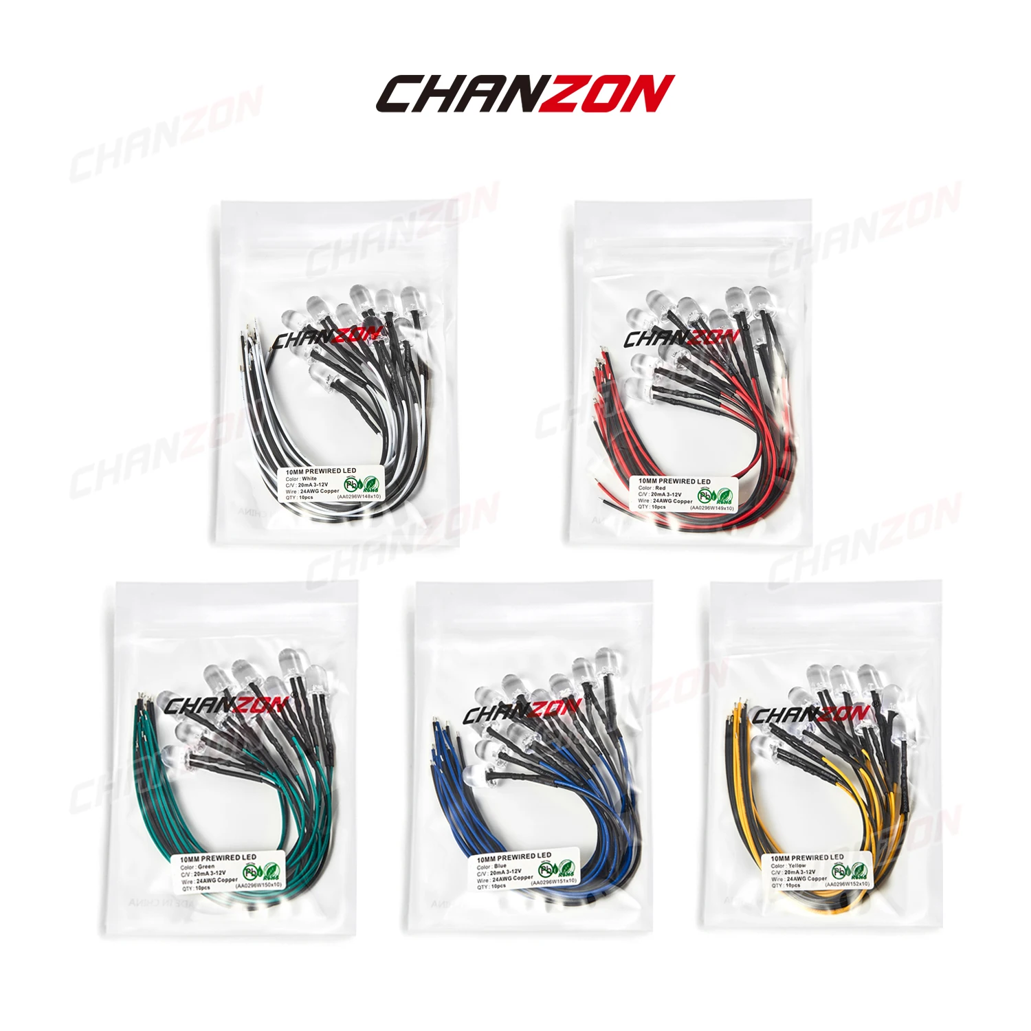 50 LED Arancioni 12V Pre-cablati 10mm - Diodi Luminosi Per Progetti Fai-da-Te, Auto Ed Esperimenti Elettronici