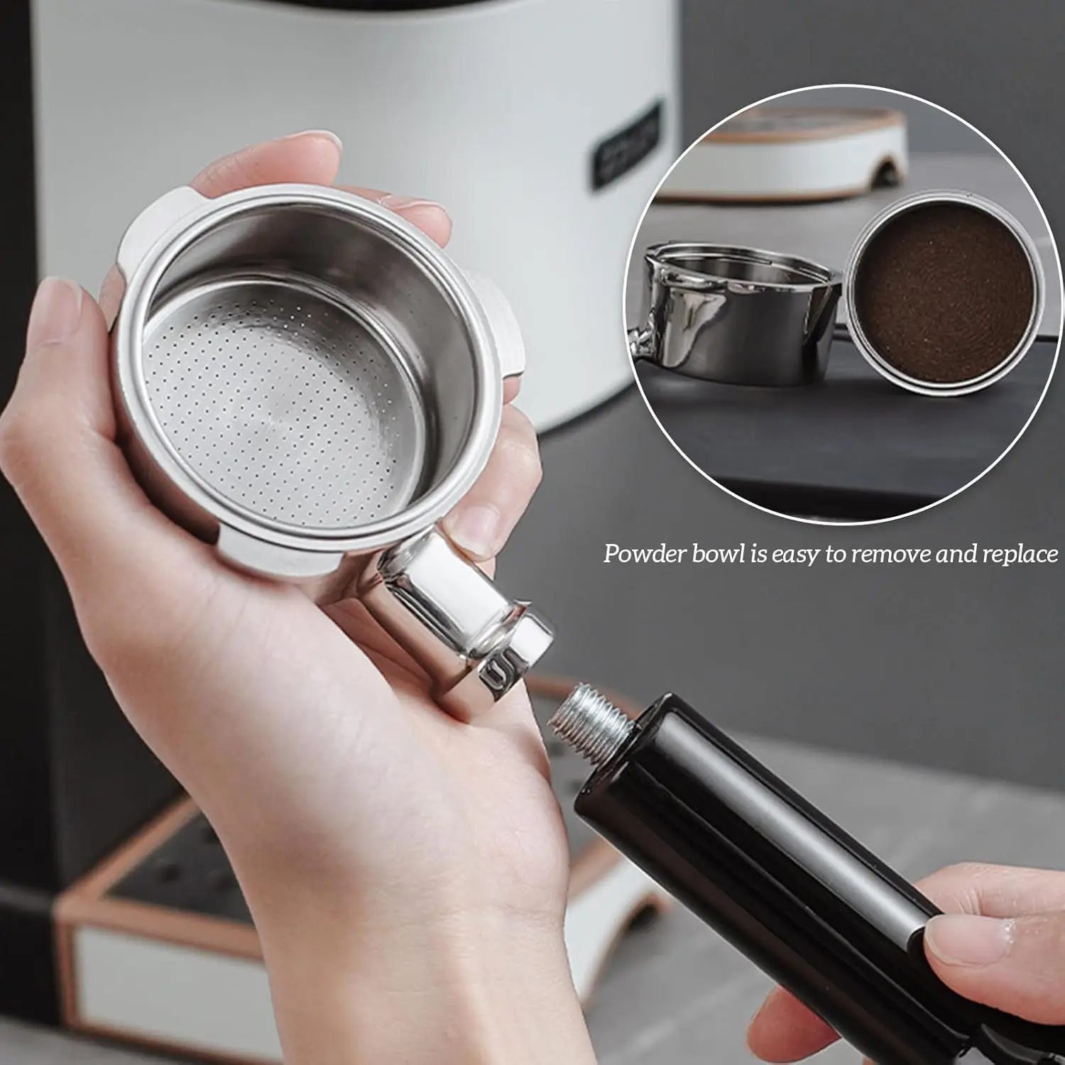 فلتر بورتافلتر قهوة 51 مم بدون قاع من الستانلس ستي...