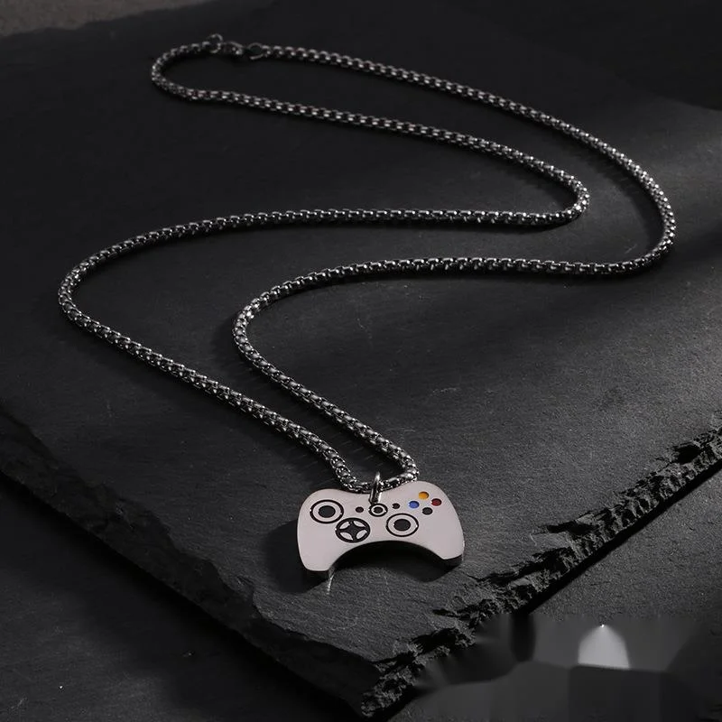 Vintage Game Controller Pendant Necklace Stainless Steel Jewelry_voghion.com
