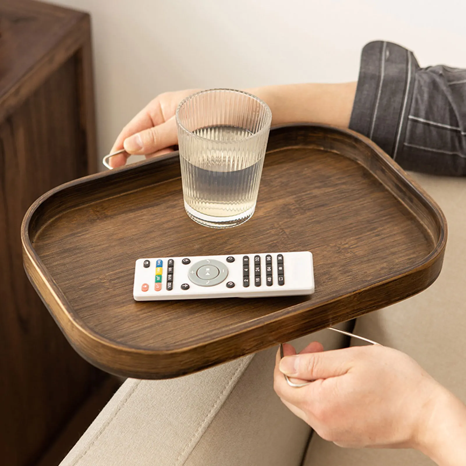 Sofa Armrest Clip-On Tray