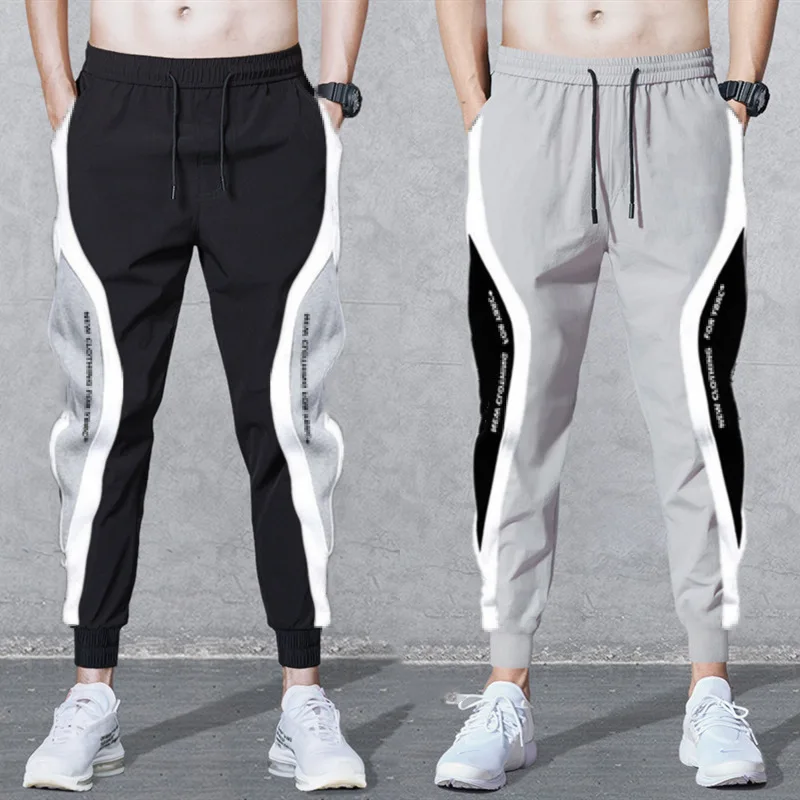 2025 New Men Black Pants Hip Hop Drawstring Jogger Fashion Comfortable Trousers Male Casual Sweatpants Loose Elastic Waist Sport 2