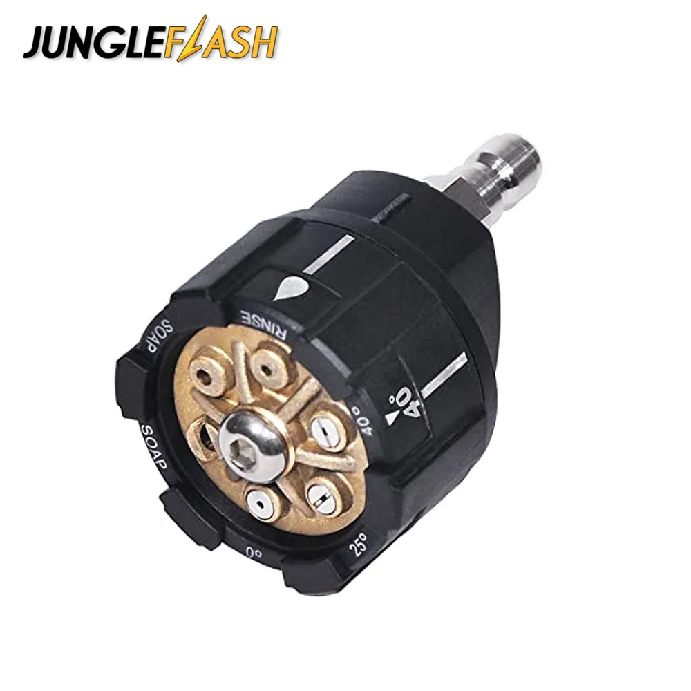 

Насадки для мойки высокого давления JUNGLEFLASH 6 в 1, насадки для мойки с 1/4 дюймовым быстроразъемным соединением, Макс psi и gpm