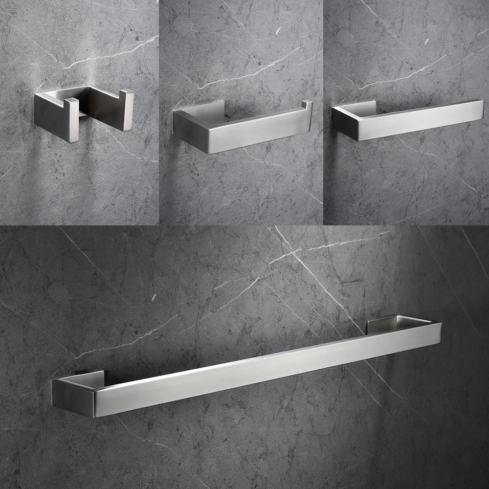 Shelf Adhesive Towel Rack Toilet Paper Holder Towel Hooks Bathroom Accessories Stainless Steel Bedroom Bath Hardware Sets toilet paper holder,towel hook,bathroom hardware set,bathroom hardware accessories