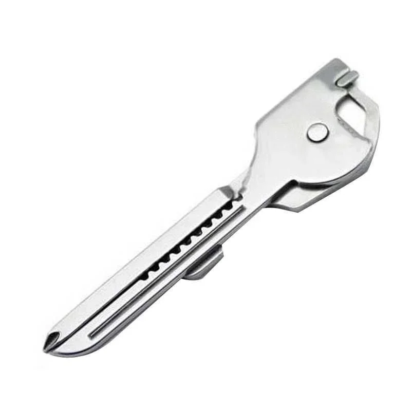 1PC Multi Function Folding Tool Keychain Opener Screwdriver EDC 6 In 1 Utility Outdoor Survival Rescue Pocket Plier KeyRing Tool 2
