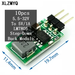 10pcs 5V/1A Voltage Regulator Replace TO-220 Lm7805 5V Positive Voltage Regulator Input 5.5-32v To 5v1a 7805 Buck Module DIY Kit