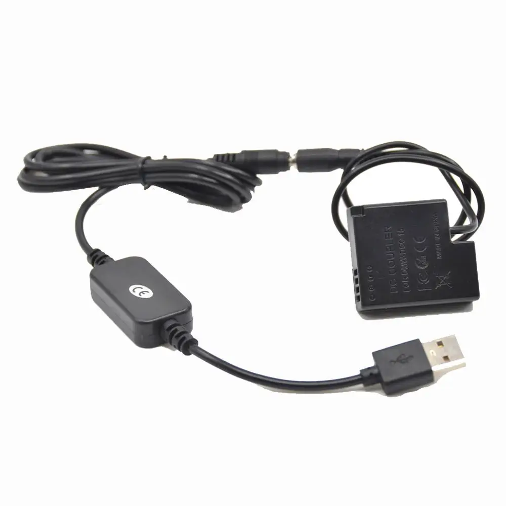 Mobile power bank charger USB cable+DMW-DCC15 Coupler DMW-BLH7 BLH7PP BLH7E dummy battery for Lumix DMC-GM5 GF7 GF8 GM1 cameras