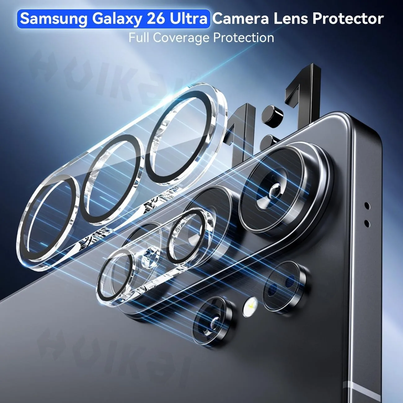 Premium 3-Pack HD Clear Camera Lens Screen Protector with Drop Protection and Anti-Scratch Tempered Glass