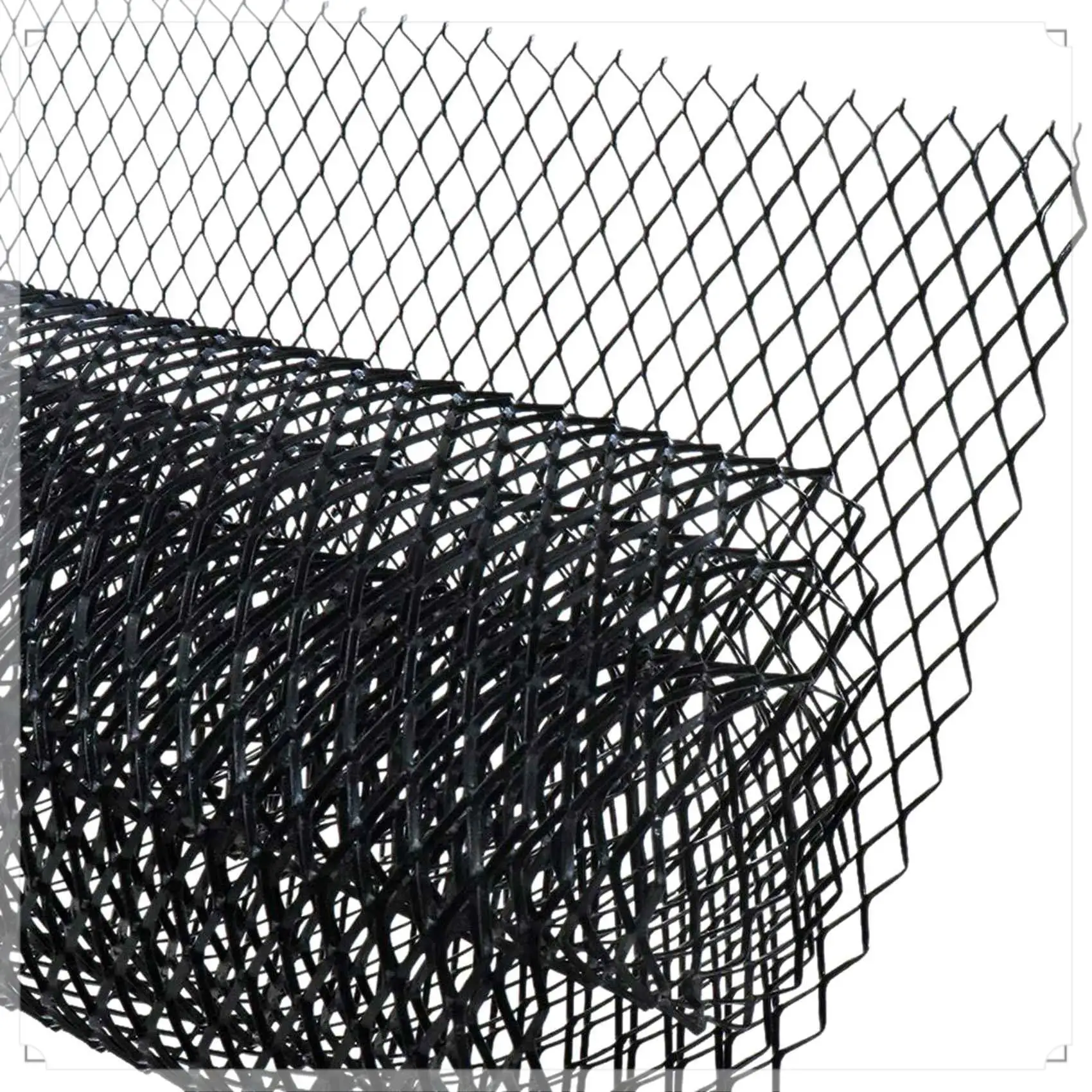 100X33CM 자동차 그릴 메쉬 시트, 검정색 도장 알루미늄 합금 그릴 메쉬 롤, 4 X 8 Mm 마름모형 그리드