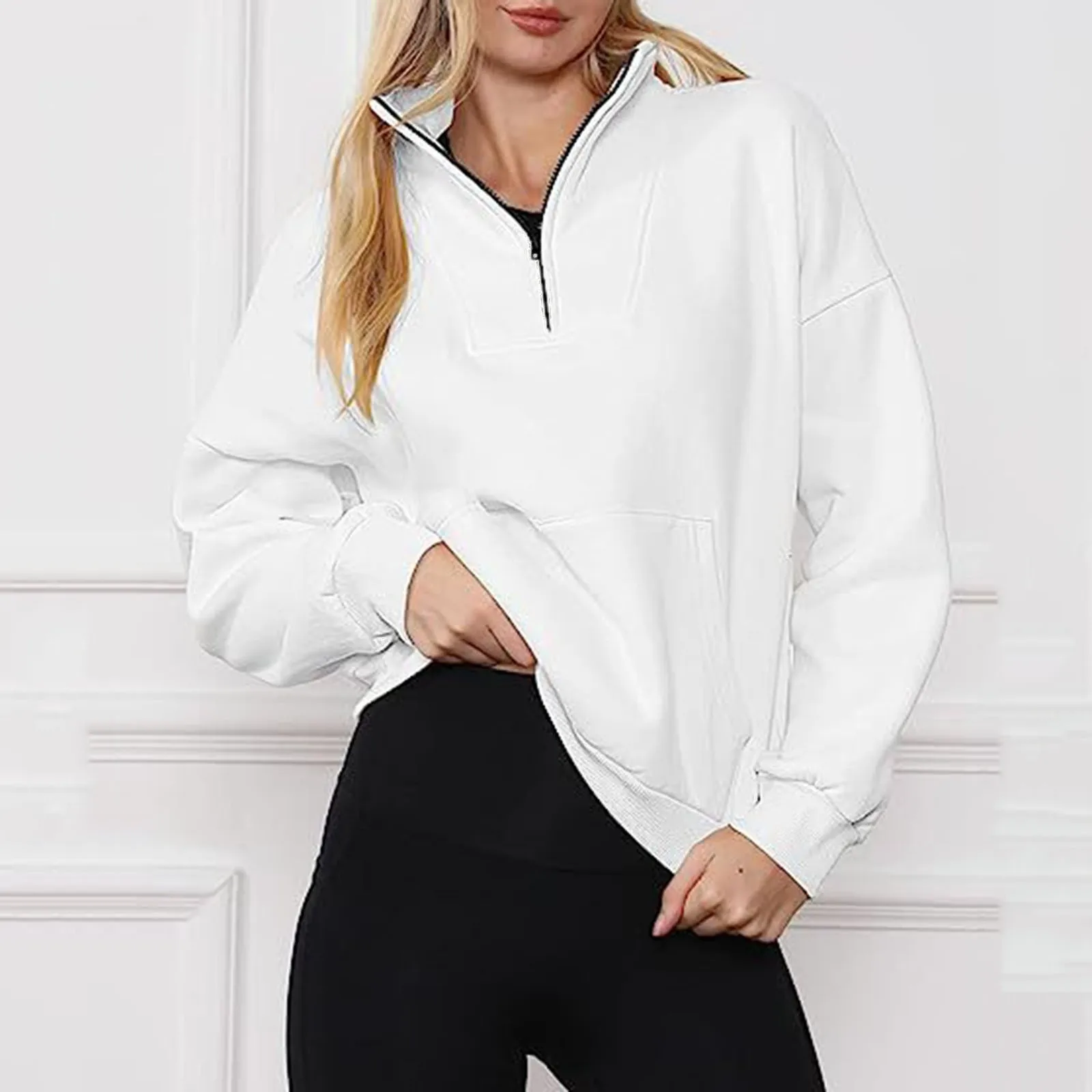 Sudaderas con capucha para mujer, sudaderas de gran tamaño con media cremallera, sudaderas de manga larga, sudaderas con capucha de polar, suéteres, blusas de otoño para adolescentes