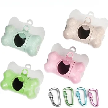 Pet Dog Poop Bag Bone Shape Dispenser Waste Garbage Carrier Holder Dispensers Poop Bag Dogs Trash Cleaning Tool Dog Pet Products