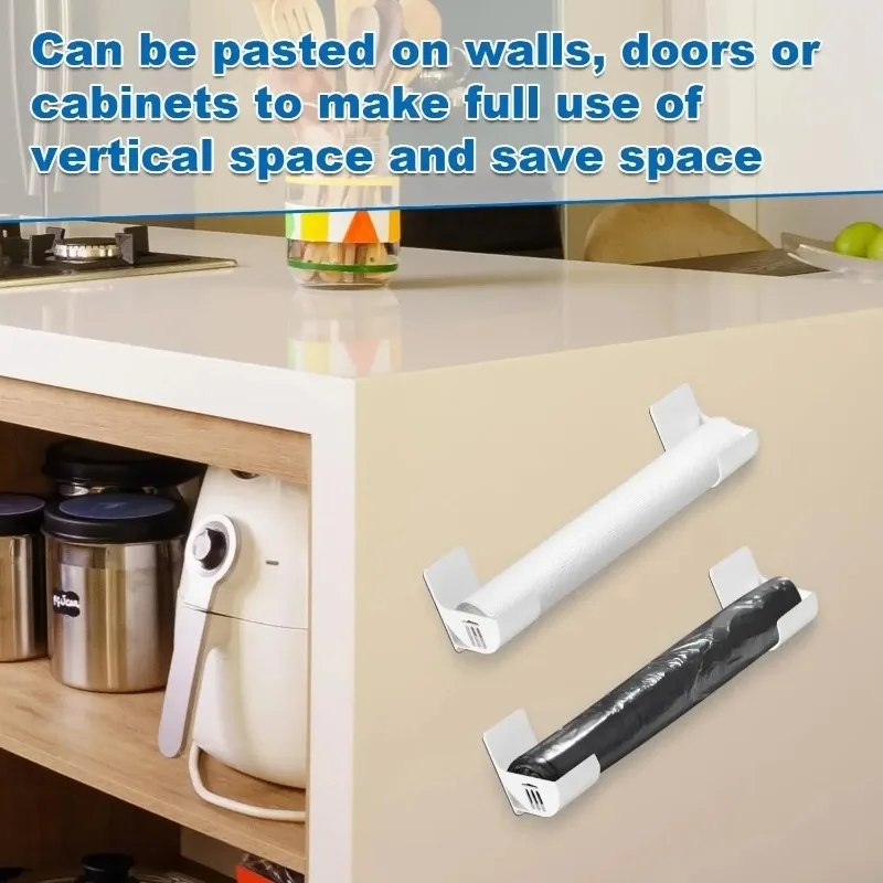 Trash Bags Shelf Holder Wall Mounted Film Container Dispenser Self-Adhesive Garbage Roll Racks Garbage Bag Storage Box Organizer