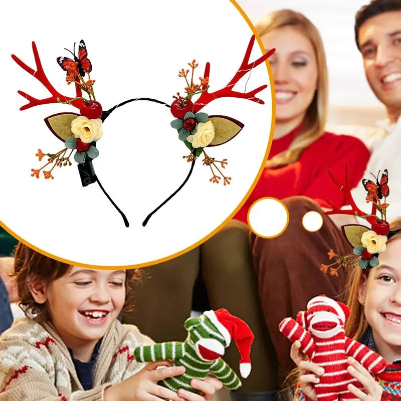 Christmas Headbands For Kids Reindeer Antlers Hair Band For Christmas Cute Hair Decorations Photo Prop Gathering