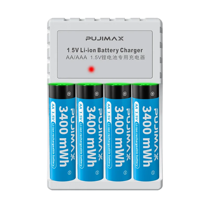 4/8-Slot Lithium Battery Charger With Cable For AA 1.5V Lithium Battery Large Capacity Rechargeable Li-ion