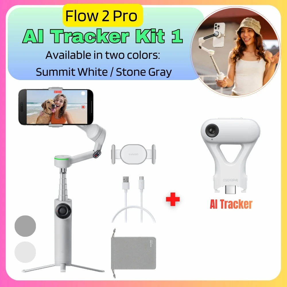 Insta360 Flow 2 Pro ハンドヘルドジンバルスタビライザー AI フィルム