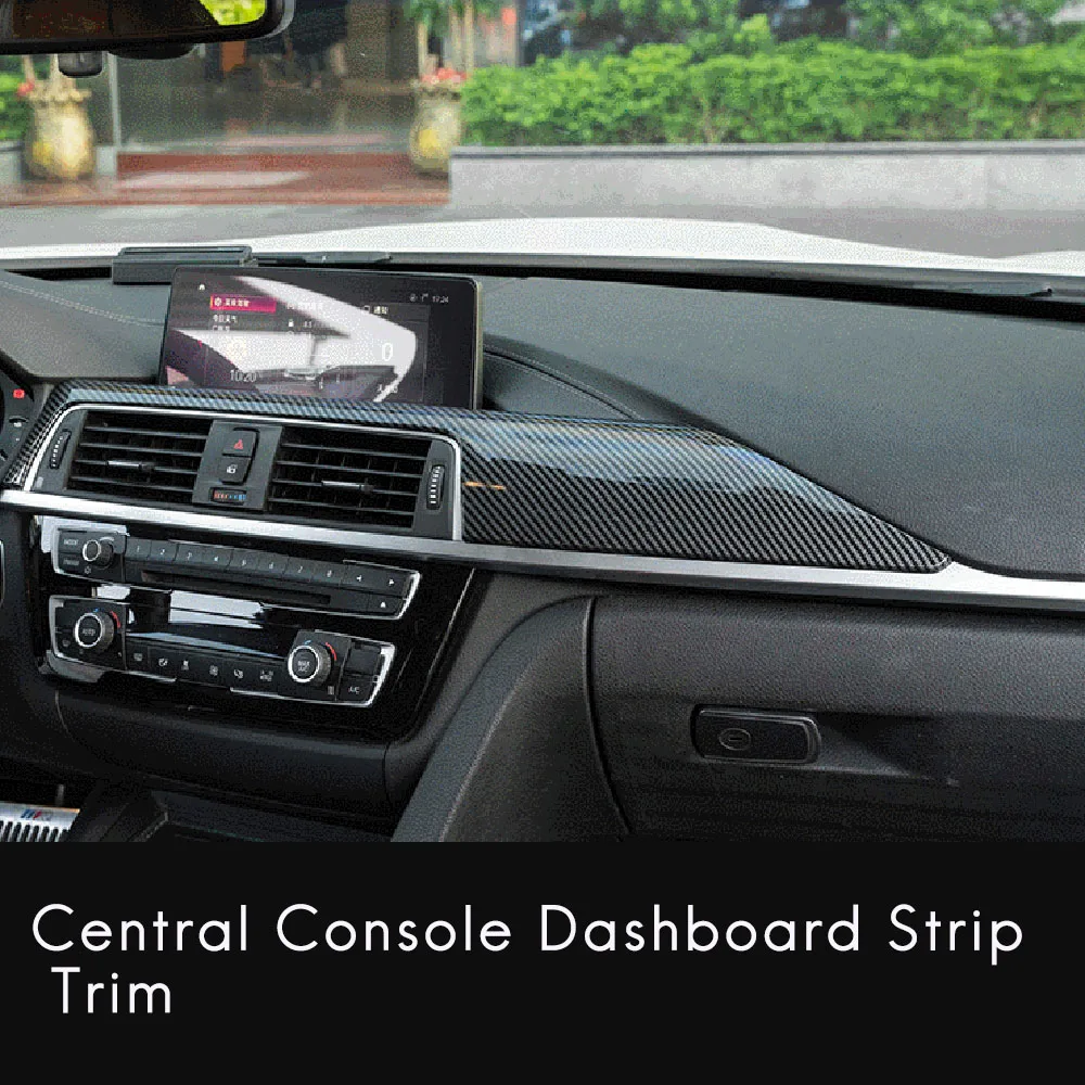 Carbon Fiber Central Dashboard Strip Trim Left Air Vent Outlet Cover Trim For BMW 3 4 Series F30 F31 F32 F34 2013-