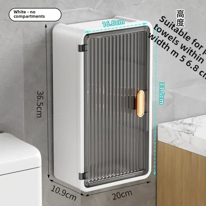 Bathroom Home Creative Wall Mounted Non Perforated Tissue Storage Box Open Door Tissue Box Transparent Wall Mounted Paper Box
