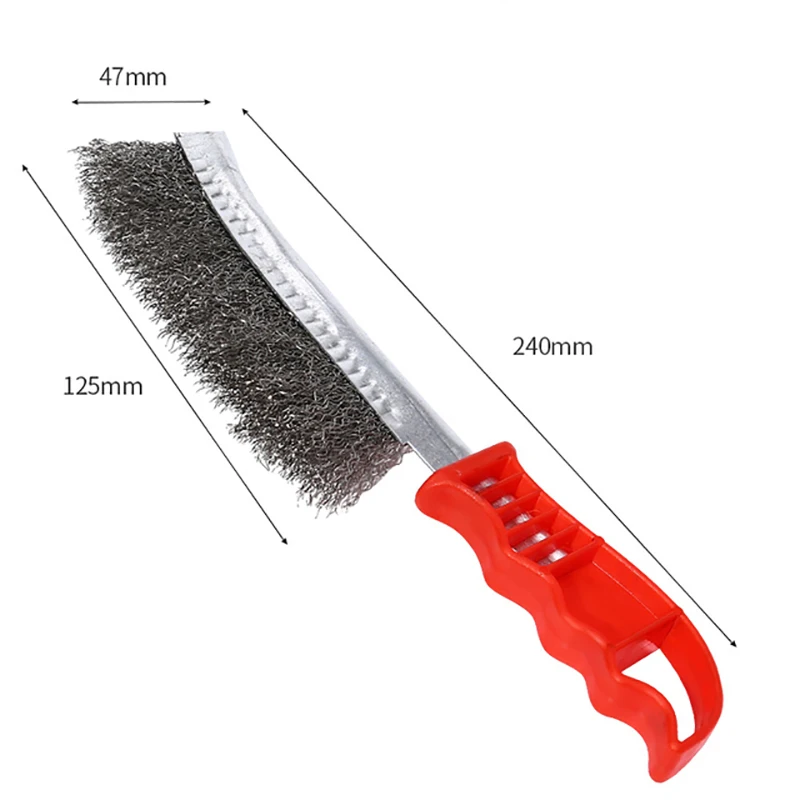 Knife-Shaped Copper Steel Wire Brush Grill Cleaner BBQ Grill Steel Wire Brush Cleaning Tools Picnics Barbecue Derusting tools
