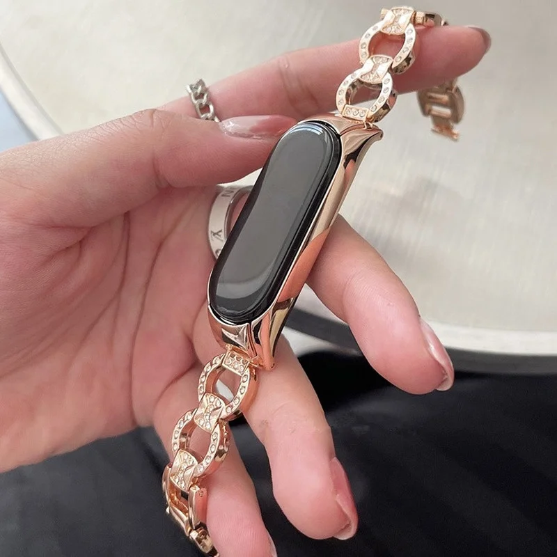 For Xiaomi Band 7 6 Strap Wristband For Xiaomi Band 6/5/4/3 Watch Band Replacement Strap Chain Bracelet Band For Mi Band 6 5