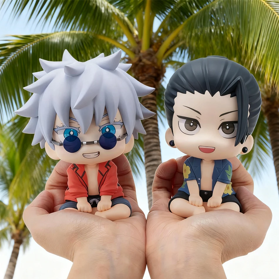 Figura de Anime JJK Geto Suguru, figura de mirada, edición Q, figura de Satoru Gojo, figura de acción de geto y gojo, pose sentada, modelo de juguete para regalo