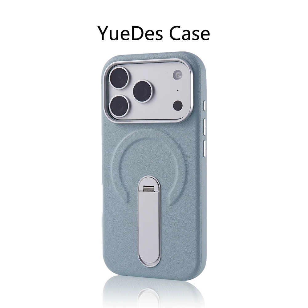 Premium Rotation Kickstand Business PU Leather Case with MagSafe Magnetic Matte Shockproof Cover