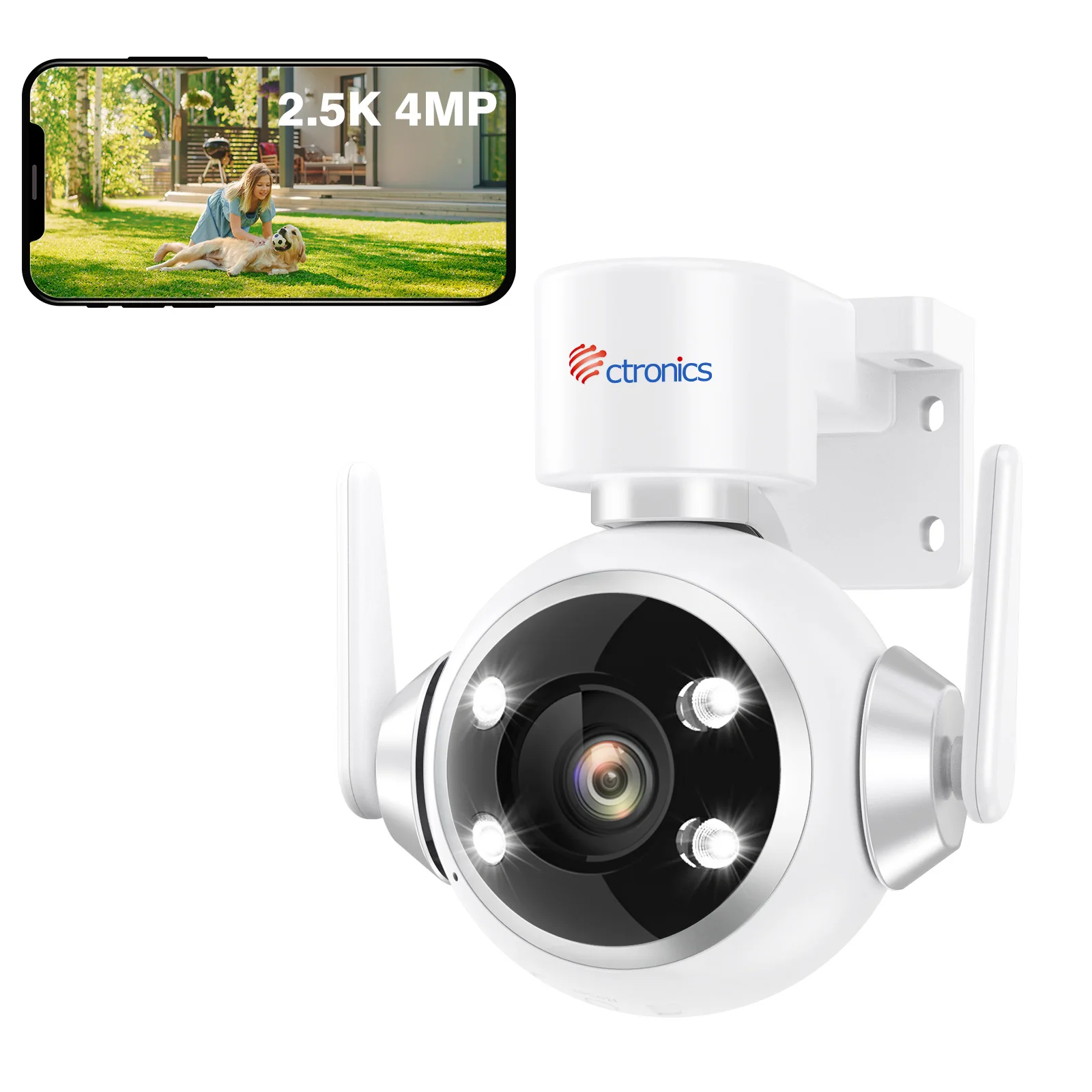 Ctronics ip kamera wifi ptz outdoor menschliche erkennung auto tracking cctv überwachungs kamera 4mp 2k farbe nachtsicht