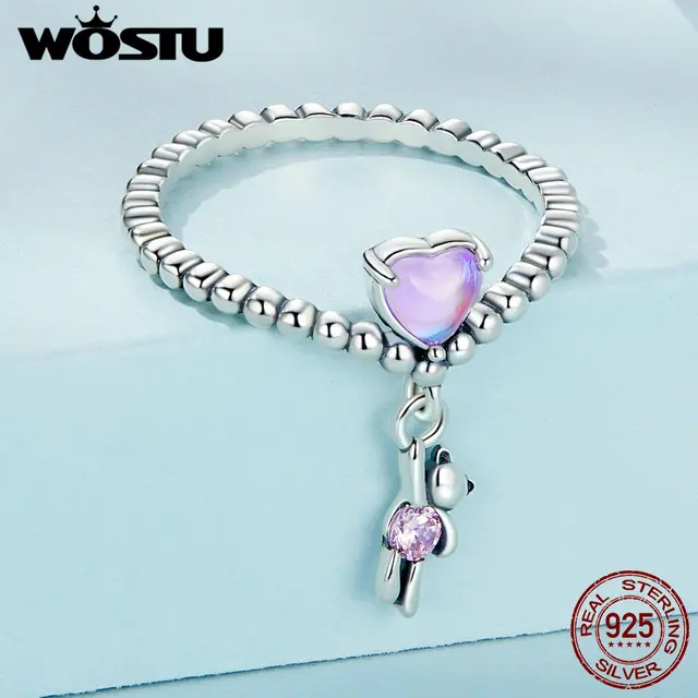 WOSTU 925 스털링 실버 반지는 상큼하고 사랑스러운 분위기를 연출해주는 고품질 아이템입니다.