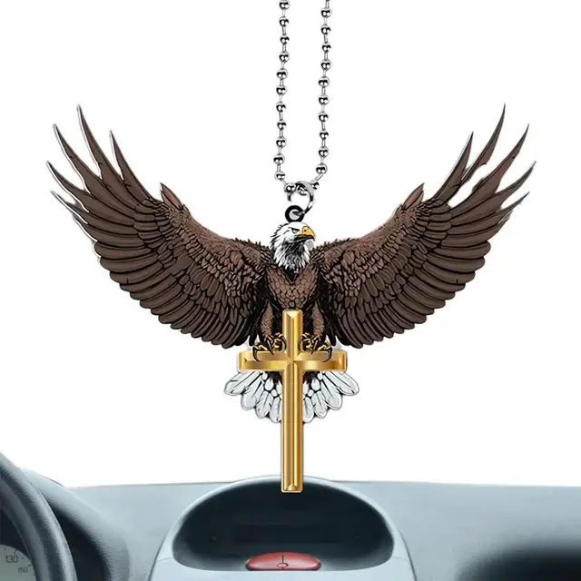 1pc Adler Jesus Kreuz Auto Anhänger Auto Rückspiegel hängen Ornament  Weihnachts baum Ornament für Auto Dekoration Zubehör