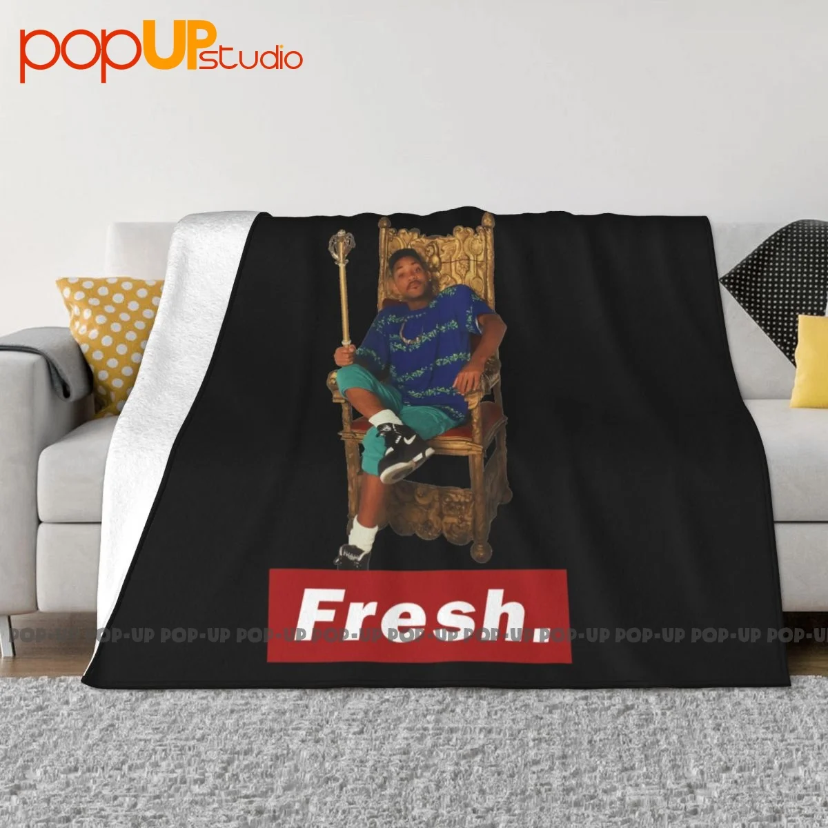 Fresh Prince Of Bel Air Vintage Anni '90 Will Smith Coperta Flanella Coral Fleece Faux Fur Throw