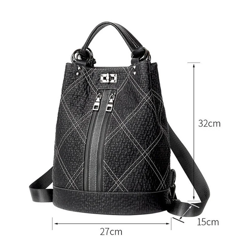 Women Soft Leather Black Backpack Genuine Leather Backpacks Girls Anti Theft Mochila Mujer Backbag Female Rucksack Mochilas 2024