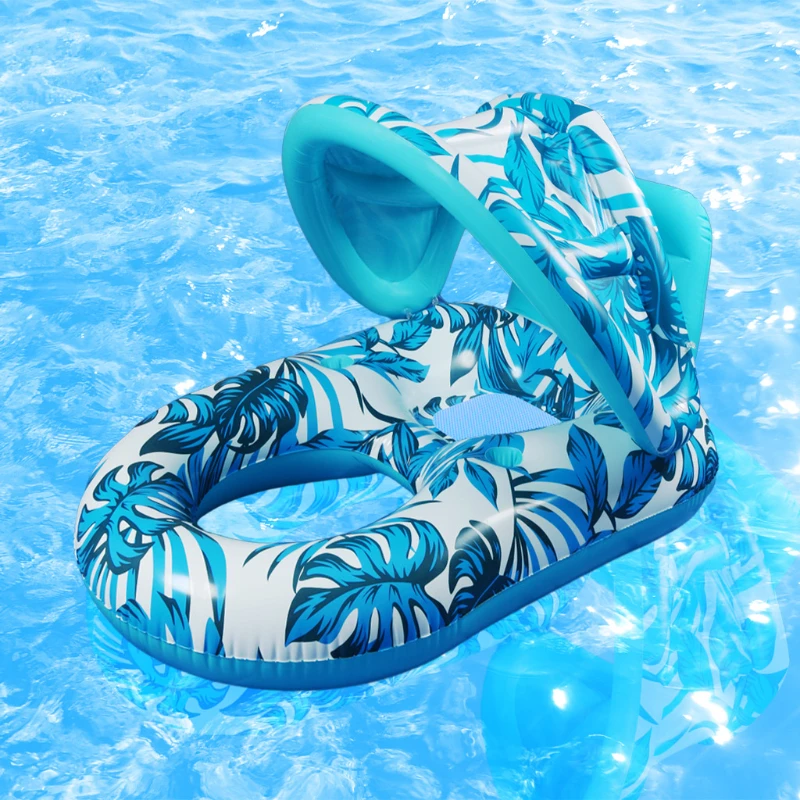 Summer Toys Inflatable Pool Float for Adults with Sunshade Sun Protection Inflatable Lounge Chair Float Bed Water Party Toys 5