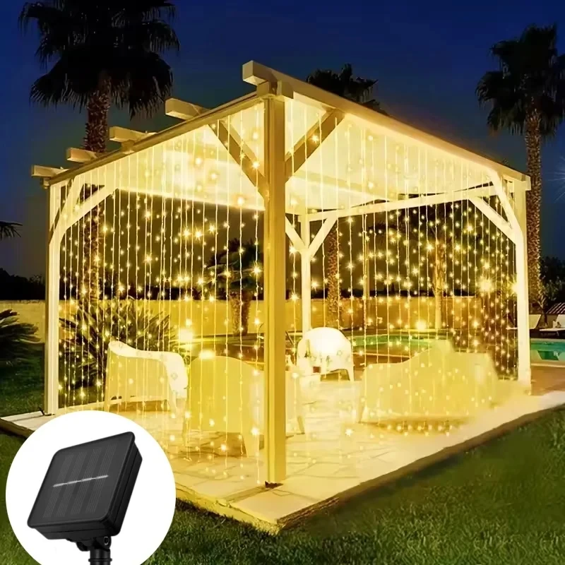 ตัวเลือกสินค้า สายไฟตกแต่งกลางแจ้ง 3x3m 300 LED ปรับโหมด 8 แบบ