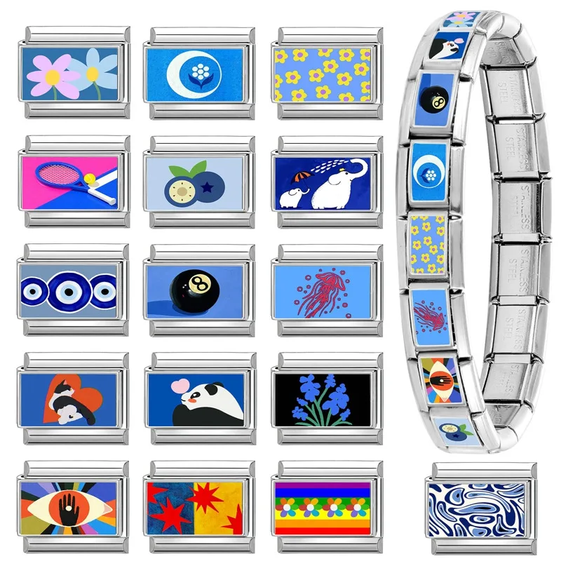 Y2K Italian Stainless Steel Link Bracelet Fashion Jewelry