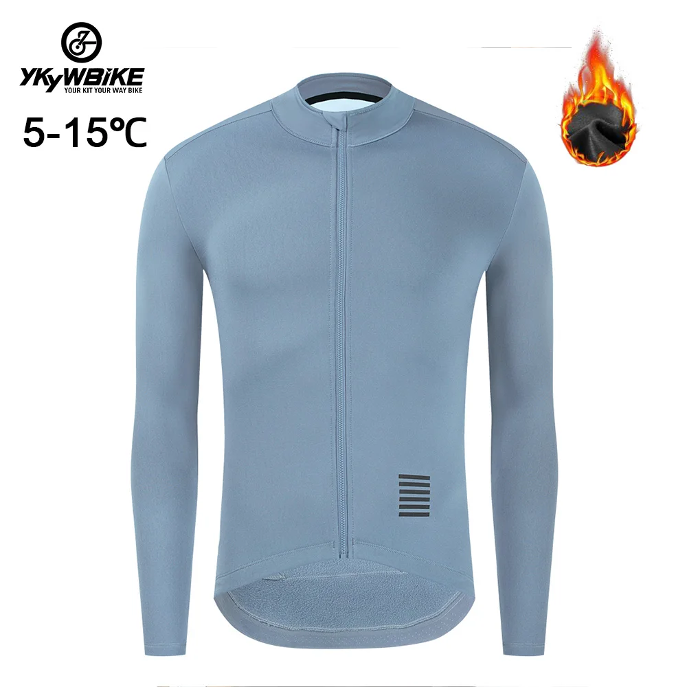YKYW Chaqueta polar térmica de manga larga para hombre, para otoño e invierno, para ciclismo de montaña, camisetas de ciclismo, ropa para exteriores, abrigo