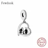 Fit Original Charm Bracelet 925 Sterling Silver Penguin Mum Dad and Baby Heart Dangle Bead For Making Women Family Berloque New 2